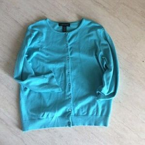 Blue cardigan sweater